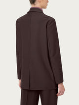 Blazer over con rever a lancia in Compact Marroni Donna - Ragno