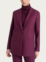 Blazer over con rever a lancia in Compact Viola Donna - Ragno