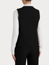 Gilet con quattro bottoni in Compact Neri Donna - Ragno