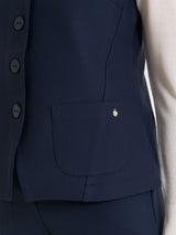 Gilet con quattro bottoni in Compact Blu Donna - Ragno