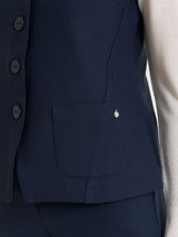 Gilet con quattro bottoni in Compact Blu Donna - Ragno