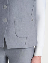 Gilet con quattro bottoni in Compact Neri Donna - Ragno