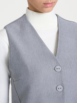 Gilet con quattro bottoni in Compact Neri Donna - Ragno