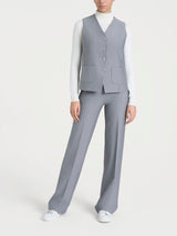 Gilet con quattro bottoni in Compact Neri Donna - Ragno