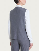 Gilet con quattro bottoni in Compact Neri Donna - Ragno