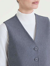 Gilet con quattro bottoni in Compact Neri Donna - Ragno