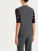 Gilet con quattro bottoni in Compact Neri Donna - Ragno
