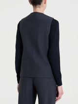 Gilet con quattro bottoni in Compact Neri Donna - Ragno