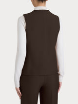 Gilet con quattro bottoni in Compact Marroni Donna - Ragno