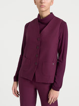 Gilet con quattro bottoni in Compact Viola Donna - Ragno