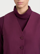 Gilet con quattro bottoni in Compact Viola Donna - Ragno