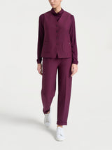 Gilet con quattro bottoni in Compact Viola Donna - Ragno