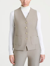 Gilet con quattro bottoni in Compact Grigi Donna - Ragno