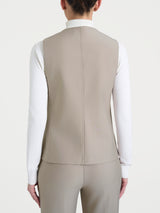 Gilet con quattro bottoni in Compact Grigi Donna - Ragno