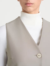 Gilet con quattro bottoni in Compact Grigi Donna - Ragno