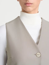 Gilet con quattro bottoni in Compact Grigi Donna - Ragno