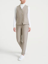 Gilet con quattro bottoni in Compact Grigi Donna - Ragno