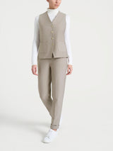 Gilet con quattro bottoni in Compact Grigi Donna - Ragno