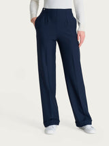 Pantalone ampio con tasche in Compact Blu Donna - Ragno