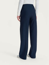 Pantalone ampio con tasche in Compact Blu Donna - Ragno