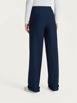 Pantalone ampio con tasche in Compact Blu Donna - Ragno