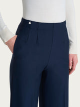 Pantalone ampio con tasche in Compact Blu Donna - Ragno