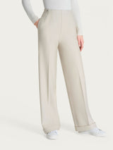 Pantalone ampio con tasche in Compact Bianchi Donna - Ragno