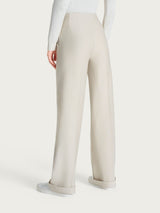Pantalone ampio con tasche in Compact Bianchi Donna - Ragno