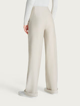 Pantalone ampio con tasche in Compact Bianchi Donna - Ragno