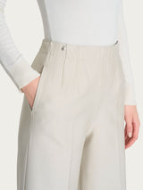Pantalone ampio con tasche in Compact Bianchi Donna - Ragno