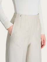 Pantalone ampio con tasche in Compact Bianchi Donna - Ragno