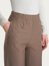 Pantalone ampio con tasche in Compact Marroni Donna - Ragno
