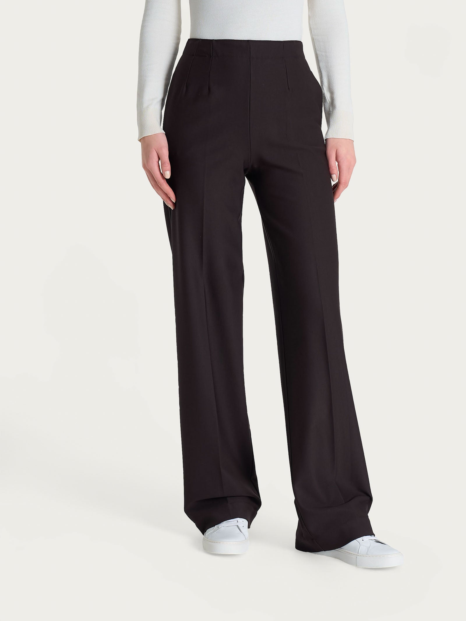 Pantalone ampio con tasche in Compact Marroni Donna - Ragno