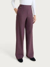 Pantalone ampio con tasche in Compact Viola Donna - Ragno