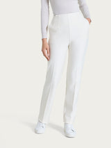 Pantalone dritto con tasche in tessuto Compact Bianchi Donna - Ragno