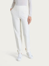 Pantalone dritto con tasche in tessuto Compact Bianchi Donna - Ragno