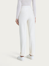 Pantalone dritto con tasche in tessuto Compact Bianchi Donna - Ragno