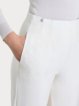Pantalone dritto con tasche in tessuto Compact Bianchi Donna - Ragno