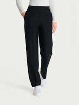 Pantalone dritto con tasche in tessuto Compact Neri Donna - Ragno