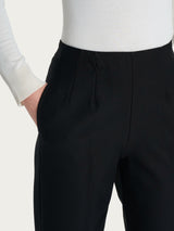 Pantalone dritto con tasche in tessuto Compact Neri Donna - Ragno