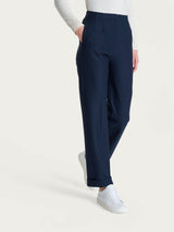 Pantalone dritto con tasche in tessuto Compact Blu Donna - Ragno