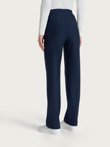 Pantalón recto con bolsillos de tejido Compact Azul para mujer - Ragno