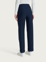 Pantalone dritto con tasche in tessuto Compact Blu Donna - Ragno