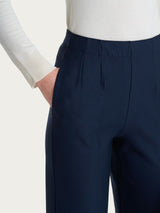 Pantalone dritto con tasche in tessuto Compact Blu Donna - Ragno