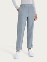 Pantalone dritto con tasche in tessuto Compact Neri Donna - Ragno