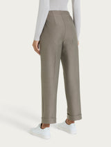 Pantalone dritto con tasche in tessuto Compact Grigi Donna - Ragno