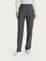 Pantalone dritto con tasche in tessuto Compact Neri Donna - Ragno