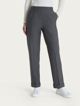 Pantalone dritto con tasche in tessuto Compact Neri Donna - Ragno