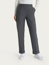 Pantalone dritto con tasche in tessuto Compact Neri Donna - Ragno