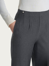 Pantalone dritto con tasche in tessuto Compact Neri Donna - Ragno